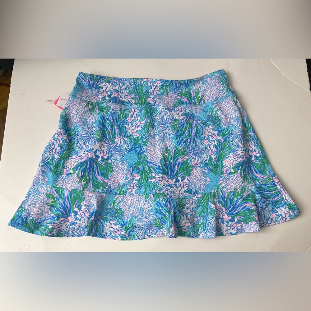 Lilly Pulitzer Zadora High Rise Luxletic Skort UPF 50 Las Olas Aqua NEW